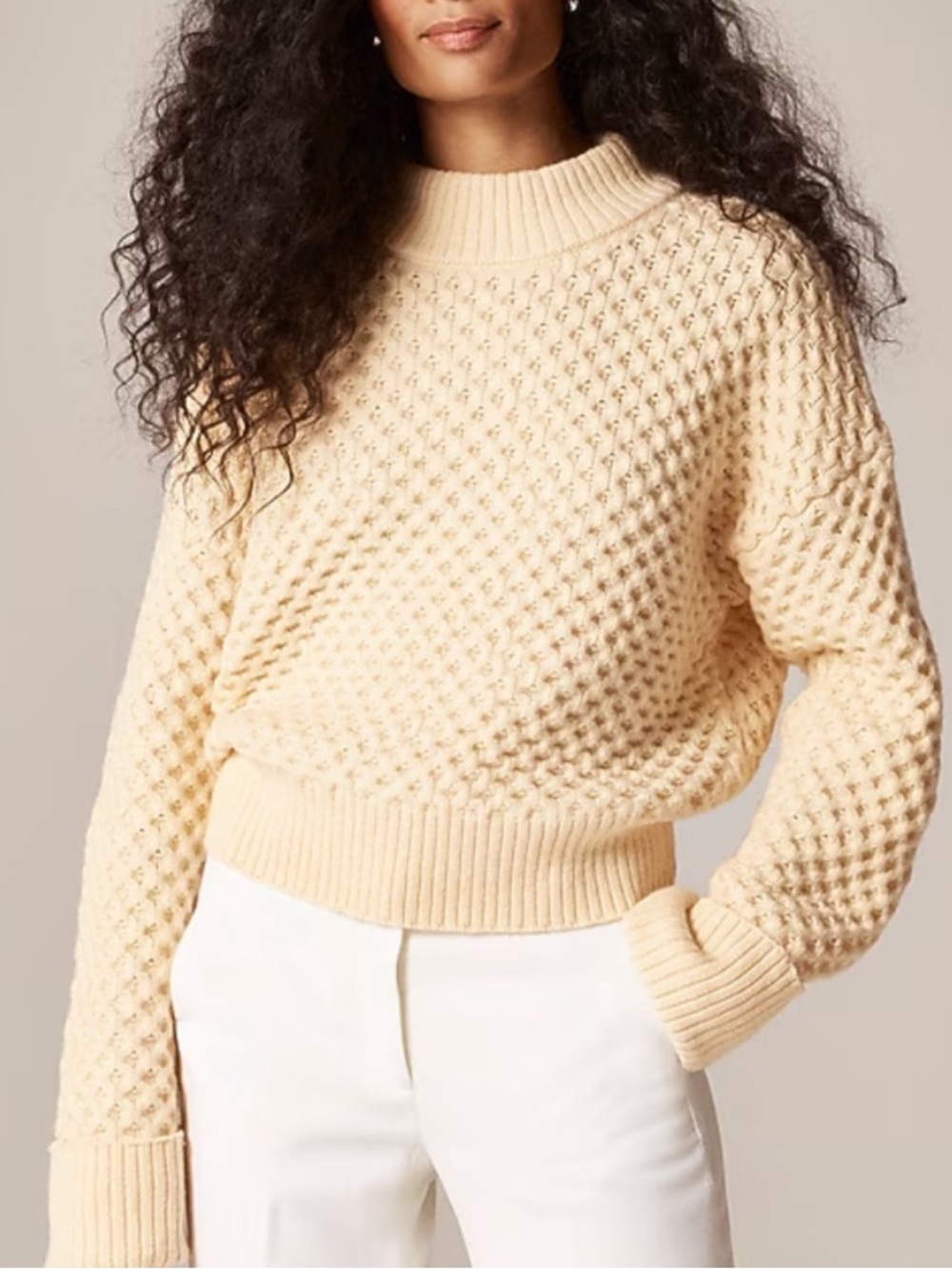 NWOT J.Crew Honeycomb Mockneck Sweater Size XL